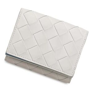 Bottega Veneta Compact Tri fold Wallet White Two Tone